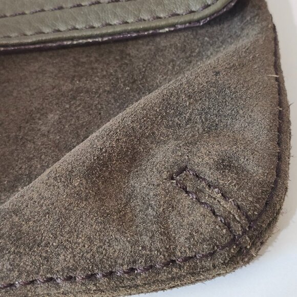 Banana Republic Olive Green Suede Leather Buckle Mini Satchel/Wristlet - Picture 4 of 7